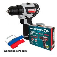 Дрель-шуруповерт аккумуляторная Интерскол ДА-10/12В 38 бесщеточная (2 АКБ, 2,5Ач, ЗУ) 757.2.2.46