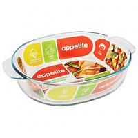 APPETITE PLH19 СТЕКЛ ОВАЛ 34Х25Х8,5СМ/3,5Л ГЛУБОКАЯ С РУЧ