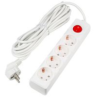 Удлинитель Uniel S-GCU4-5B WHITE UL-00010024 серии Ultra шнур 5м., 4 гнезда, 16A, с/з. Белый