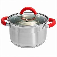 Кастрюля 3,0 л Webber из нержавеющей стали со стеклянной крышкой d=18 см BE-341/2 (6)