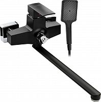 BRIMIX 5564 СМЕСИТЕЛЬ В ВАННУЮ, ДЛИННЫЙ ИЗЛИВ, ШАРОВЫЙ, ИЗ ВЫСОКОПРОЧНОГО ПЛАСТИКА АБС, ЧЕРНЫЙ, КВАДРАТНЫЙ КОРПУС