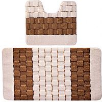 Комплект ковриков для ванной комнаты Banyolin Silver из 2 шт 60х100/50х60см (кремовый) /25