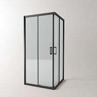 Душевое ограждение квадрат EvaGold 90х90, профиль черный матовый, прозрачное стекло EG3B