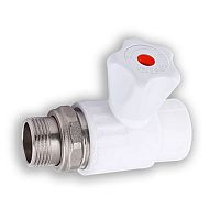Кран шаровой Valfex для радиатора прямой 20х1/2 (60/10) белый