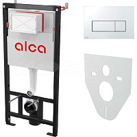 Система инсталляции для унитаза AlcaPlast AM101/1120-4:1 RU M571-0001 4 в 1 кнопка хром глянец