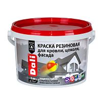 Краска резиновая для кровли, цоколя, фасада DALI серый 12 кг (20735)