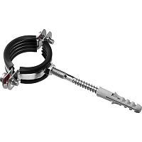 Хомут Humalt трубный металлический М8 (39-46) 1.1/4" с гайкой, шпилькой-шурупом и дюбелем (110 штук)