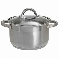 Кастрюля 4,0 л Webber из нержавеющей стали со стеклянной крышкой d=20 см BE-112/2 (6)