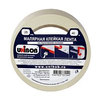 Клейкая лента малярная 25мм х 40м белая ИУ UNIBOB арт.37960 (72шт)
