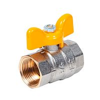 Кран газовый Dist 59 Ду 20 Ру40 никель бабочка гайка/гайка Н812Б