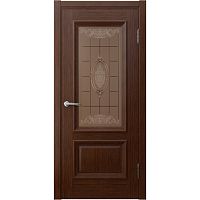 Дверь филенчатая Квадро-27 Орех 609 2000*600 стекло