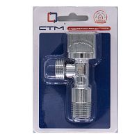 Кран шаровой СТМ угловой 1/2"х1/2" ш/ш с отражат. бабочка, хром (100шт)