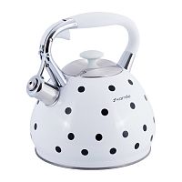 Чайник 3 л Kamille 0695WH из нержавеющей стали со свистком горох белый