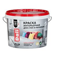 Краска акриловая интерьерная для стен и потолков DALI белоснежная 9 л (20913)