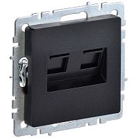 Розетка двойная RJ11+RJ45 IEK BRITE РК/Т12-БрЧ категория 5Eчерный BR-KT20-O-1-K02