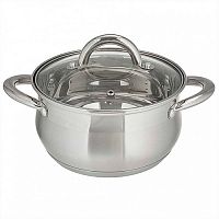Кастрюля 5,0 л Webber из нержавеющей стали со стеклянной крышкой d=22 см BE-354/2 (6)