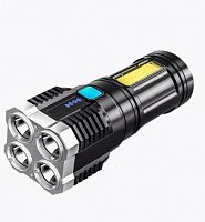 ULTRAFLASH (15195) LED51525 4LED+COB, 3 ВТ, 4 РЕЖ, MICRO -USB, БОКС ЧЕРНЫЙ