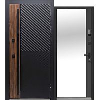 Дверь мет.LUXOR 2МДФ Дуб Диагональ ЗЕРКАЛО Smart 860 левая