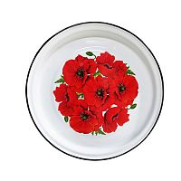 Поднос круглый КМЗ 43304-102/4 2л (белая) Алый цветок