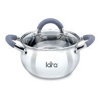 Кастрюля 2,7 л Lara Bell LR02-481 18x10,5 см капсулированное индукц дно стеклянная крышка нерж сталь