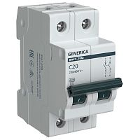 Автоматический выключатель ВА47-29М 2P 20А 4,5кА C GENERICA MVA21-2-020-C-G