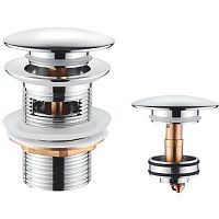 Донный клапан Ledeme L65-1 с переливом и сеточкой (кнопка)