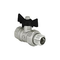 Кран шаровой Valfex DeltaPro латунный для воды 1/2" ВР/НР баб, АМЕРИКАНКА, НИКЕЛ.11Б27фт1М (80/20)