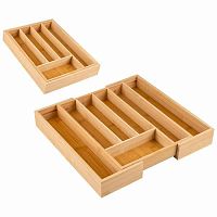 Лоток раздвижной для столовых приборов 36x26(38)x5,5 см Mallony Bamboo арт.105123