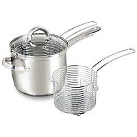 Кастрюля 3,5 л с сеткой для фритюра Kamille 5852 из нержавеющей стали