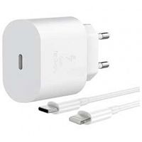 AKSBERRY (6900342130011) T25 25W PD + КАБЕЛЬ LIGHTNING, БЕЛЫЙ