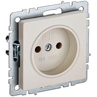 Розетка 1-местная без заземления без защит. шторок IEK BRITE РС10-1-0-БрКр 10А бежевый BR-R10-10-K10
