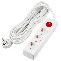 Удлинитель Uniel S-GCU3-7B WHITE UL-00010019 серии Ultra шнур 7м., 3 гнезда, 16A, с/з. Белый