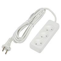 Удлинитель Uniel S-CU3-3 WHITE UL-00009982 серии Ultra шнур 3м., 3 гнезда, 10A, б/з. Белый
