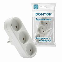 Разветвитель DОМТОК 3гн. плоский б/з 250В 2200Вт белый (2655)