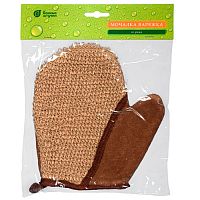 Мочалка из рами Банные штучки варежка с хлопком, 18х21 см, medium, для бани и сауны /30 40363