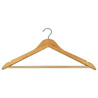 Вешалка деревянная Рыжий кот W2-P с перекладиной (эконом) 311362