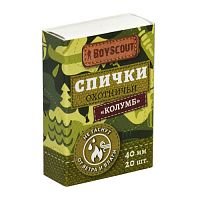 Спички BOYSCOUT Колумб 40мм, 20 шт не гаснут от ветра и влаги /40/20 61032