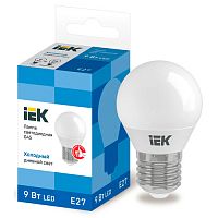 Лампа светодиодная IEK G45 шар 9Вт 230В 6500К E27 LLE-G45-9-230-65-E27