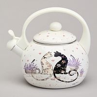 Чайник 2,2 л Agness Lavander cats эмалированный со свистком 943-074