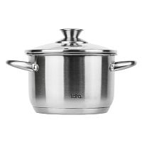 Кастрюля 6,5 л Lara Афина LR02-270 24x14,5 см капсулированное индукц дно стекл крышка нерж сталь