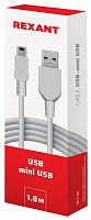 REXANT (18-1134) КАБЕЛЬ USB-MINI USB/PVC/WHITE/1,8M/REXANT