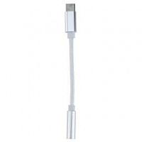 ELTRONIC (1-55) 3.5 JACK (F) - TYPE-C С ПРОВОДОМ ТКАНЕВАЯ ОПЛЕТКА (БЕЛЫЙ)