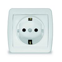 Розетка 1-местная с заземлением UNIVersal Клио IP44 16А 220В белая (еврослот) К2228
