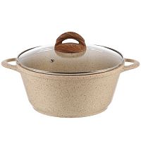 Кастрюля алюминий, антипр, 3 л, с крышкой, крышка стекло, круглая, Гурман, Estima, Г 482865