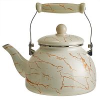 EM-1345 Чайник эмалированный с керамической ручкой 3,0л."Marble"(8)