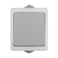 Выключатель 1-клавишный открытой установки UNIVersal Аллегро IP-54 10А 220В серый (еврослот) (1279)