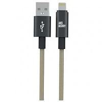 AKSBERRY (6900295500015) X163 NYLON SILK USB-A – LIGHTNING, БЕЖЕВЫЙ